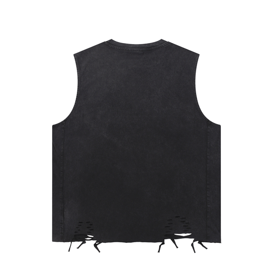 Fryboys Snow Washed Raw-Hem Tank Top