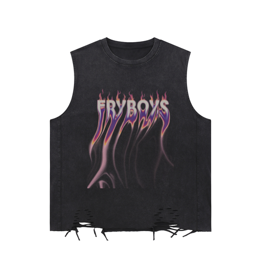 Fryboys Snow Washed Raw-Hem Tank Top